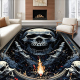 Gothic Floral Skull Motif(Gray)