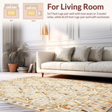 Natural Fiber Symmetrical Boho Geometric Shapes Warm Tones(Beige)