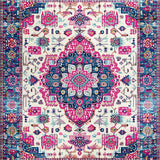 Vibrant Floral Medallion Motif(White)
