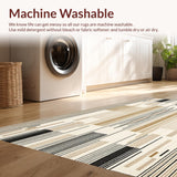 Modern Geometric Area Beige & Black Tribal Design(Beige)