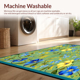 Wildflower Bath Mat with Floral Design(Green)