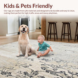 Rustic Chic Area Beige and Gray Floral Patchwork Design Modern Ho(Beige)