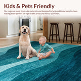 Abstract Ombre Design Round Featuring Striking Shades of Teal and Blue(Blue)