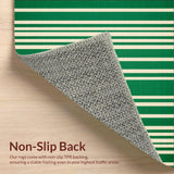 Accent Stripe Indoor Area Beige Jade Green Lines(Green)