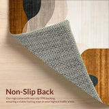 Modern Non Slip with Curved Lines and Earthy Neutral Palette(Beige)