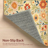 Beige Flower Power Entryway Vibrant Spring Low Pile(Beige)