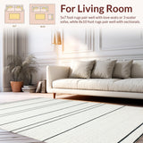 Modern Welcome Stripe Minimalist Layered Entry Accent Mat Decor(Beige)