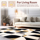 Modern Black & Beige Area(Beige)