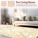 Scroll and Floral Motif in Cream Beige(Beige)
