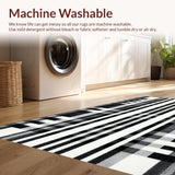 Artisan Woven Graphic Linear with Contemporary Stripe(White)