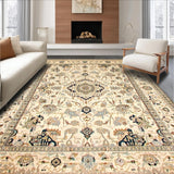Vintage Medallion Area Beige Brown(Ivory)