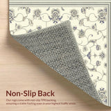 Ornamental Beige Classic Floral Area(Beige)