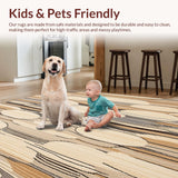 Modern Meander Decorative Runner in Earthy Beige and Brown Palette(Beige)