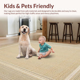 Elegant Natural Fiber Herringbone Texture(Beige)