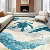 Shoreline Splendor Beach With Tropical Sea Life Harmony(Beige)