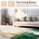 Contemporary Beige and Dark Green Splatter(Beige)
