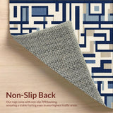 Modern Geometric Indoor/ Area Navy and Beige(Blue)