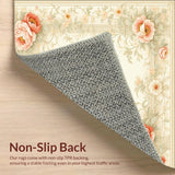 Tranquil Garden Beige Area Classic Floral Cottage(Beige)