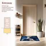 Minimalist Gray Blue Linear Composition(Blue)