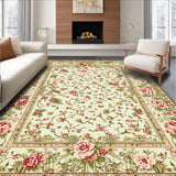 Vibrant Floral Garden Welcome Mat(Ivory)
