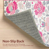 Retro Design Doormat Non Slip Floral(White)