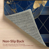 Navy Gold Abstract Marble Design(Blue)