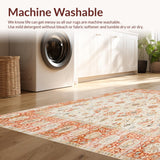 Boho Floral Area Vintage Cream & Terracotta(Beige)