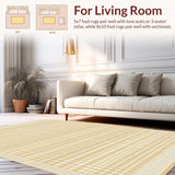 Modern Geometric Area Rug Tan and Cream Checkered Design Carpet(Beige)