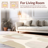 Modern Archway Area with Curved Geometric Lines and Contemporary Shapes(Beige)