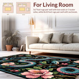 Whimsical Floral Snake Motif(Blue)