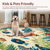 Coastal Paradise Area with Tropical Fish Motif Ideal for Spaces(Ivory)