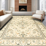 Meadow Harmony Oval Area Showcasing Vintage Medallion Ornamentation(Beige)