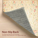 Touch Beige Floral Entrance Throw Non Slip(Beige)
