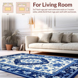 Traditional White Porcelain Floral Design(Blue)