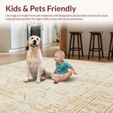 Vintage Woven Beige Linen Bathroom Mat Natural Look(Beige)
