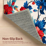 Hibiscus Paradise Floral Area With UV Protection For Garden Patios(White)