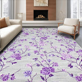 Artful Light Grey Botanical Print(Gray)