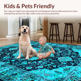 Vibrant Floral Medallion Trellis(Blue)