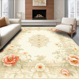 Tranquil Garden Beige Area Classic Floral Cottage(Beige)