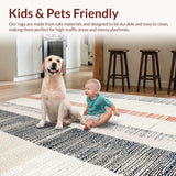 Abstract Stripe Design Farmhouse Entry Mat(White)