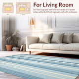 Modern Beach Stripe Design Floor for Decks(Blue)