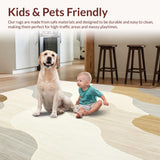 Abstract Riverbed Modern Rustic Beige Cream Runner Area(Beige)