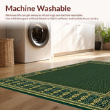 Rustic Woven Boho Area(Green)