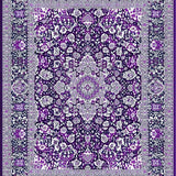 Elegant Floral Area with Purple and Silver Design(Purple)