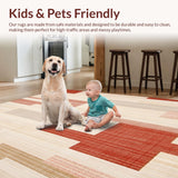 Abstract Geometric Area Non Skid Backing Easy Care(Beige)