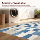 Modern Patchwork Beige & Blue Geo Art for Interior(Beige)