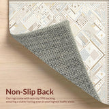 Artisan Geometric Area with Interlaced Diamond Shapes and Calming Neutrals(Beige)