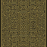 Elegant Golden Greek Key Print(Black)