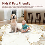 Marbled Radiance Cream & Gold Bordered Accent Light Hues(White)