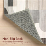 Modern Abstract Area Beige Grey Minimalist Geometric Throw(Beige)